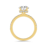 LADIES RING 2 1/2CT ROUND/OVAL DIAMOND 14K YELLOW GOLD (CENTER STONE OVAL DIAMOND 2CT )